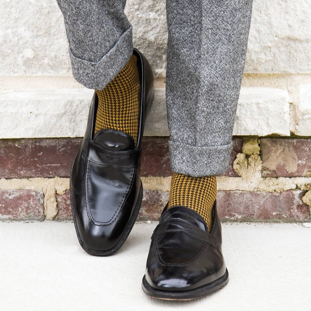 black and gold dress socks Houndstooth Cotton Over-the-Calf Sock 0701-69shirts Black Anarkali Dress.. Cool Socks Color:Black/Turquoise