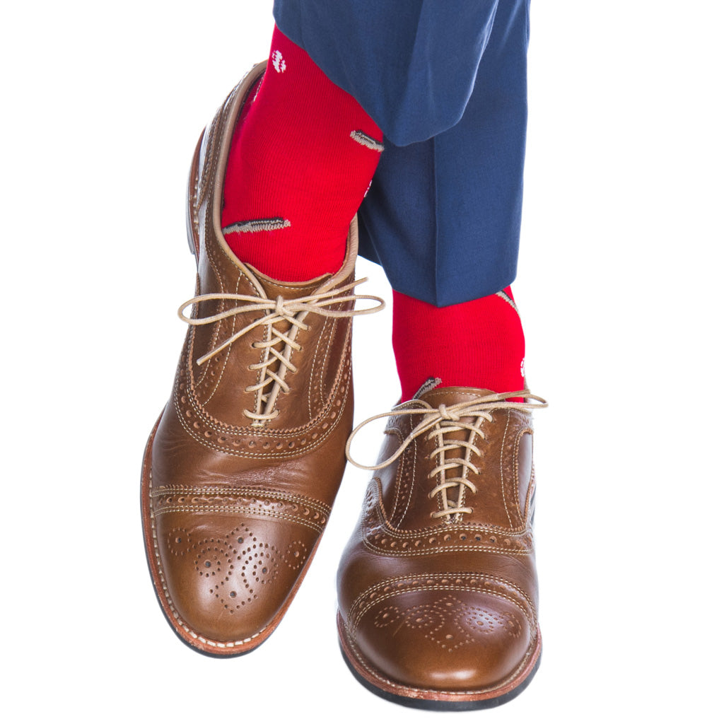 USA-Made-Red-Sock-With-Baseball-Sport-Team