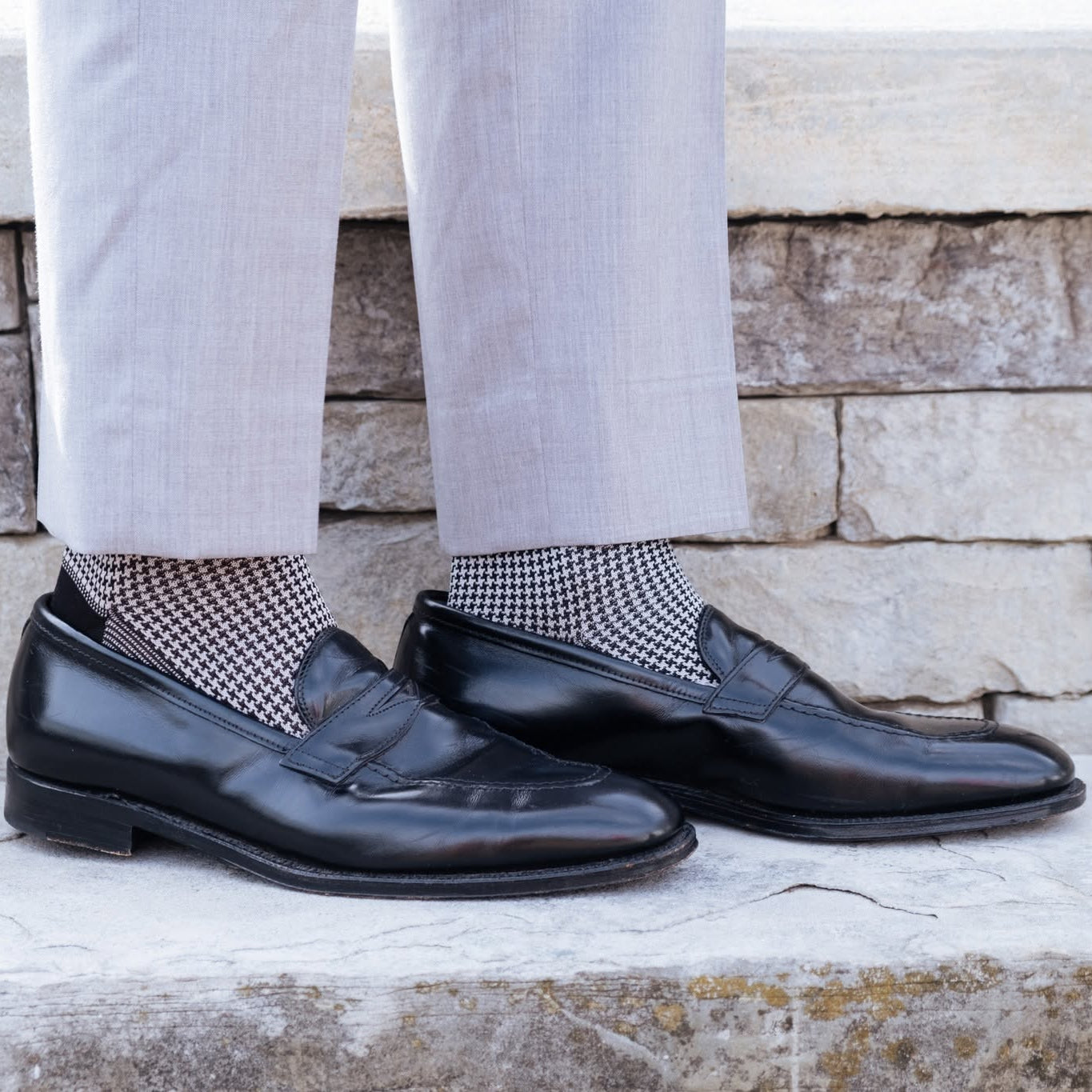men socks dress Mens formal with Black and grey houndstooth pattern party gown for ladies Burgundy Knee Length Long Go beyond basic and Size:FR 38