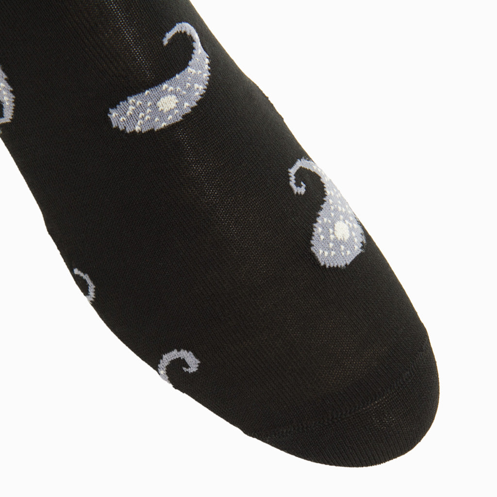 Paisley Mille Righe Cotton Sock in Grey