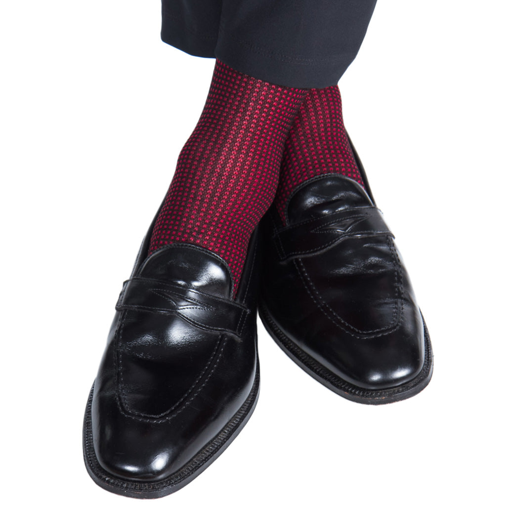 Made-In-USA-Grenadine-Red-Black-Sock