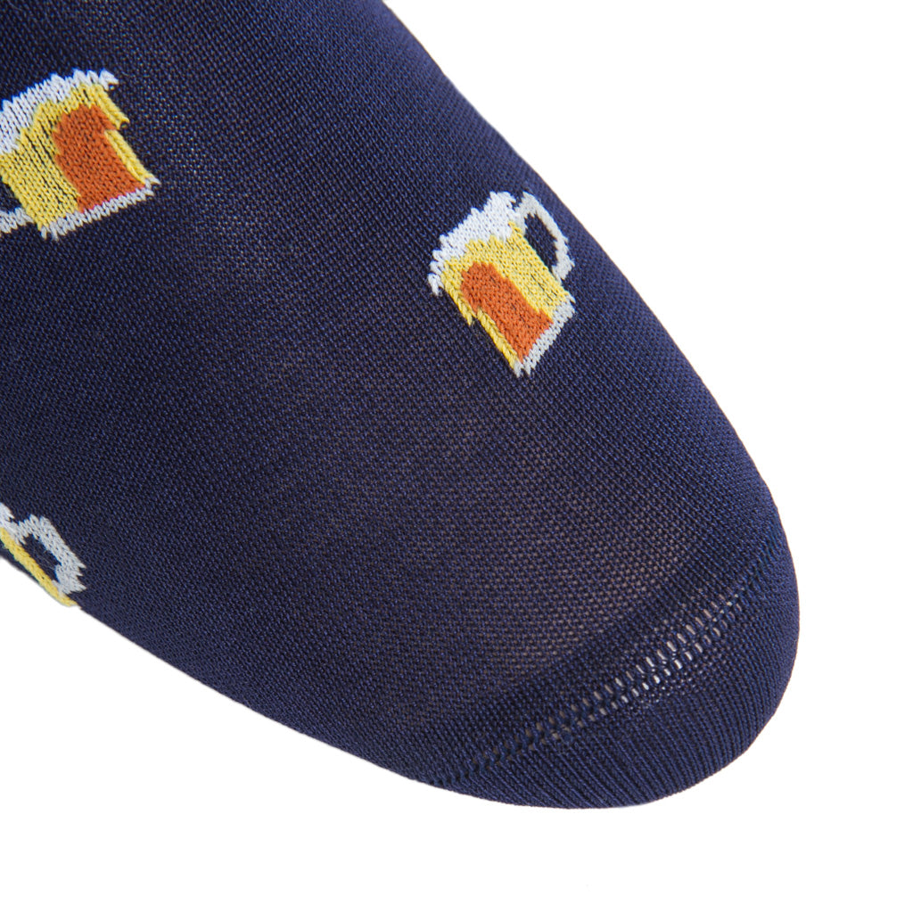 Classic-Navy-Beer-Cotton-Sock-Made-In-USA