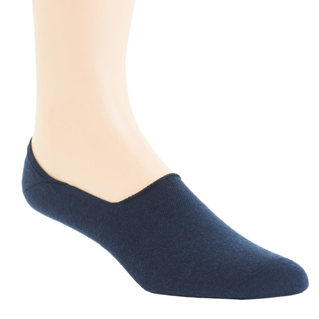 Dress Navy Fine Merino Wool High Vamp Sock No Show Dapper Classics®
