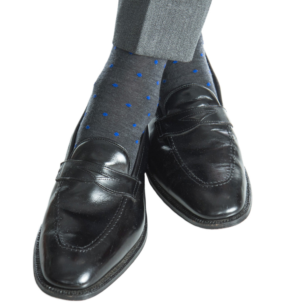 American-Made-Charcoal-Cobalt-Blue-Wool-Dot-Sock