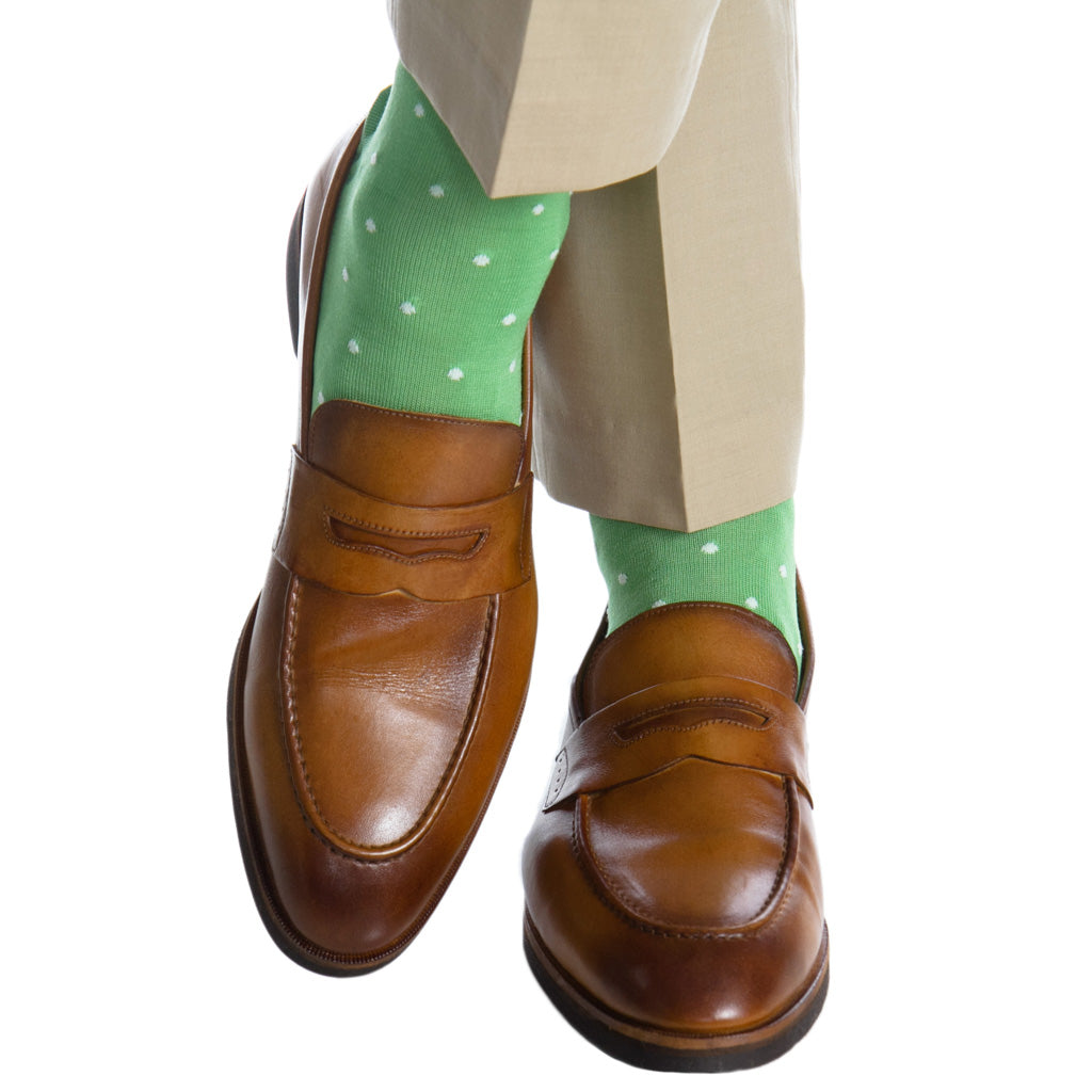 Green-White-Dot-Sock