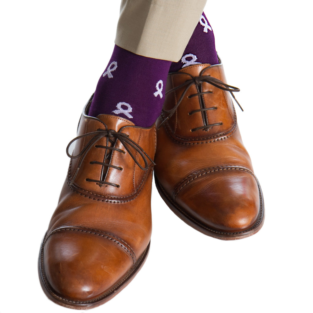 Royal-Purple-Lavendar-Ribbon-Sock