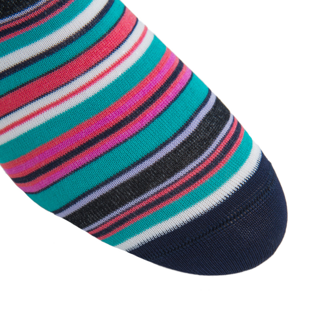 Pink-Blue-Teal-Purple-Navy-Coral-White-Cotton-Sock