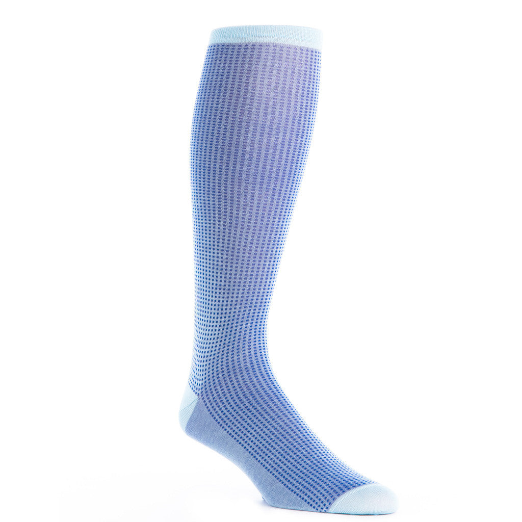 Sky Blue with Clematis Blue Grenadine Sock Linked Toe OTC - over-the-calf - dapper-classics