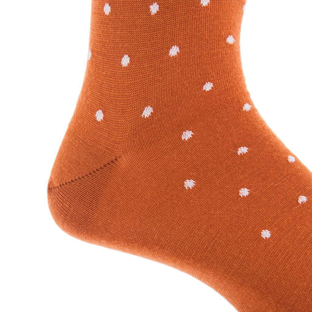 Burnt-Orange-Cream-Dot-Wool-Sock