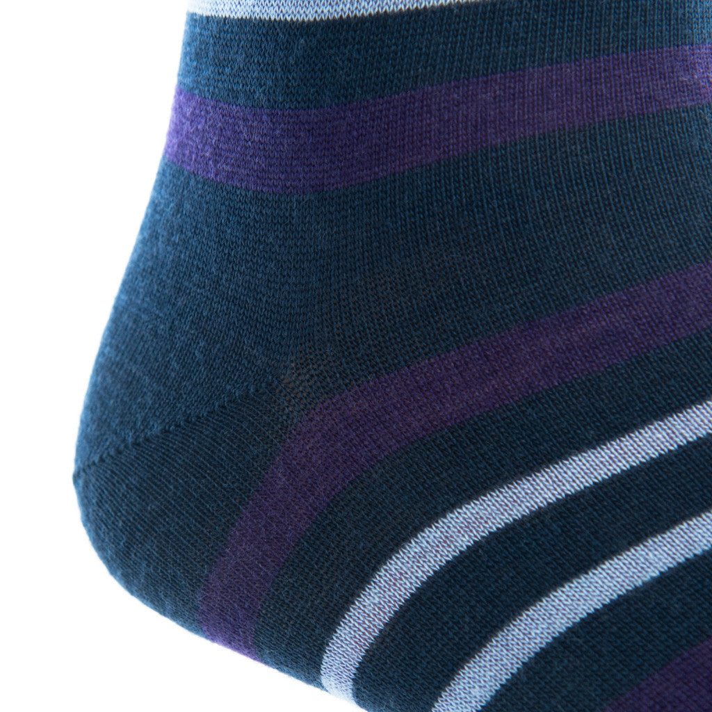 Dress blue Double Stripe Socks with Fine Merino Wool Mid-Calf Crafted ...