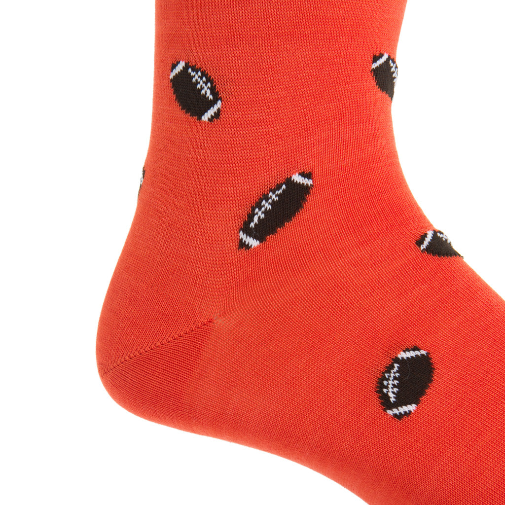 mid-calf tigerlily orange with brown football