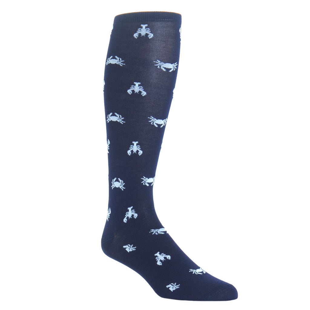 over-the-calf classic navy/white lobster/crab
