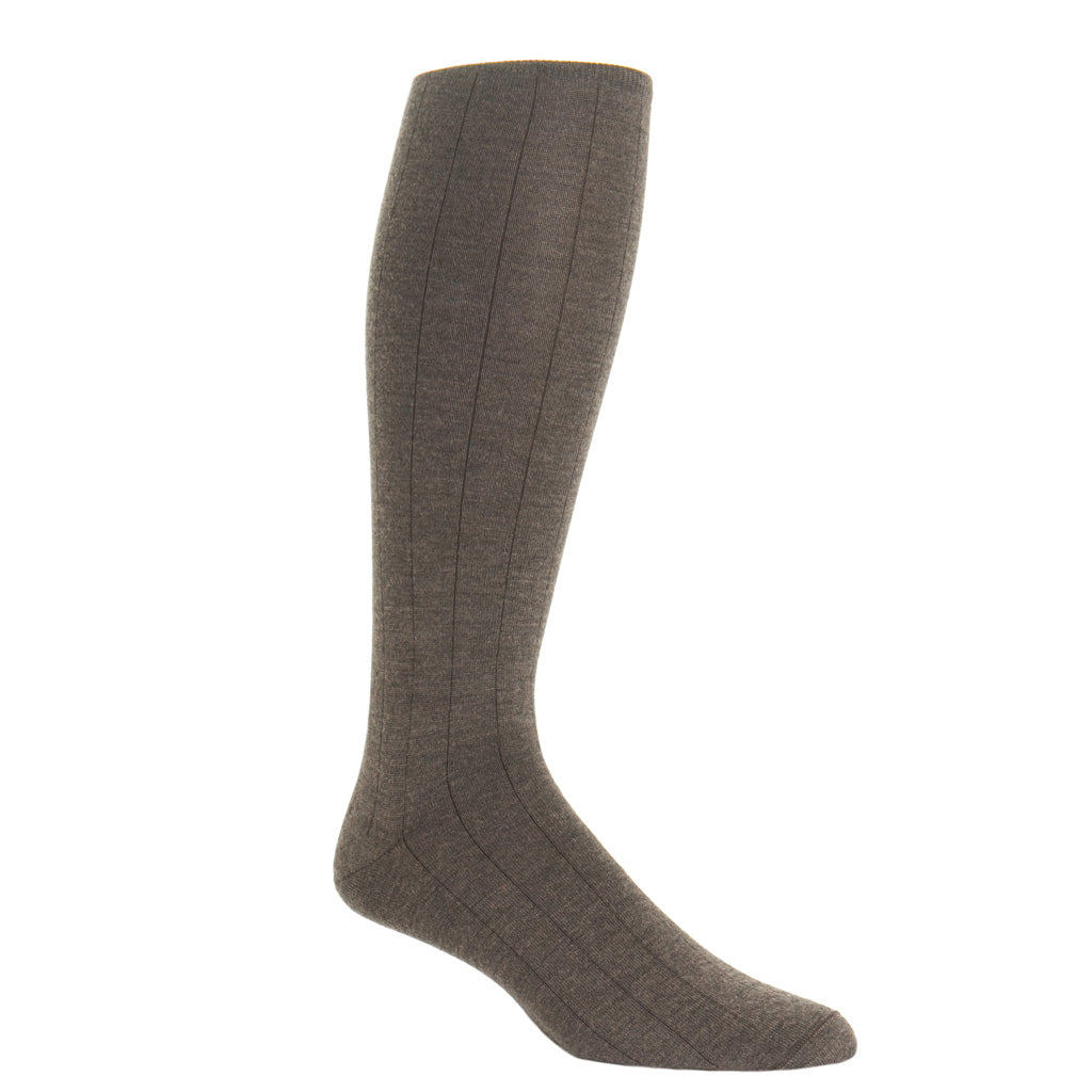 over-the-calf Brown Ribbed Cashmere