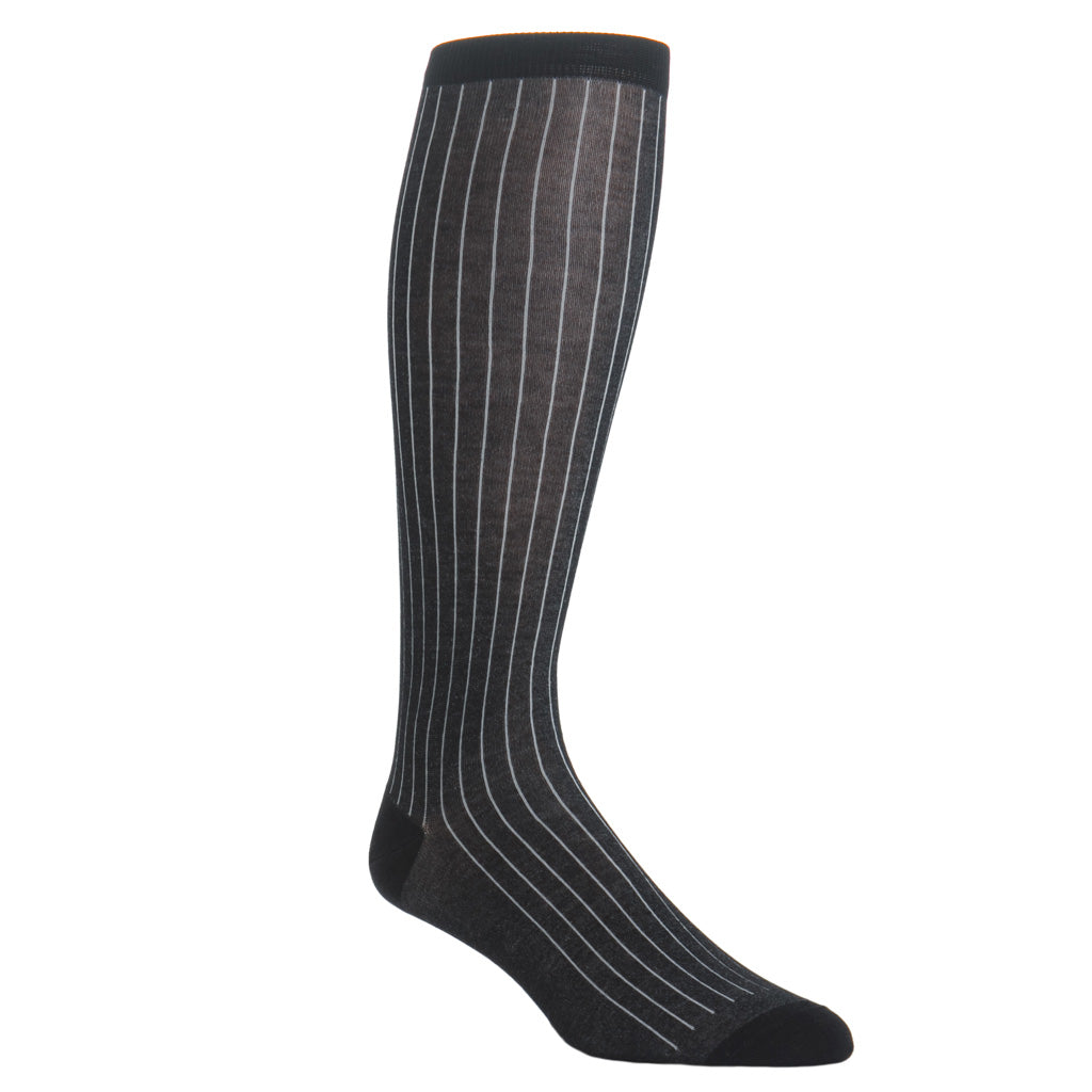 black and white striped dress socks Socco SC100 USA-Made Striped Crew Socks