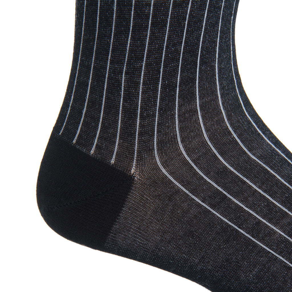 mid-calf black-ash vertical stripe