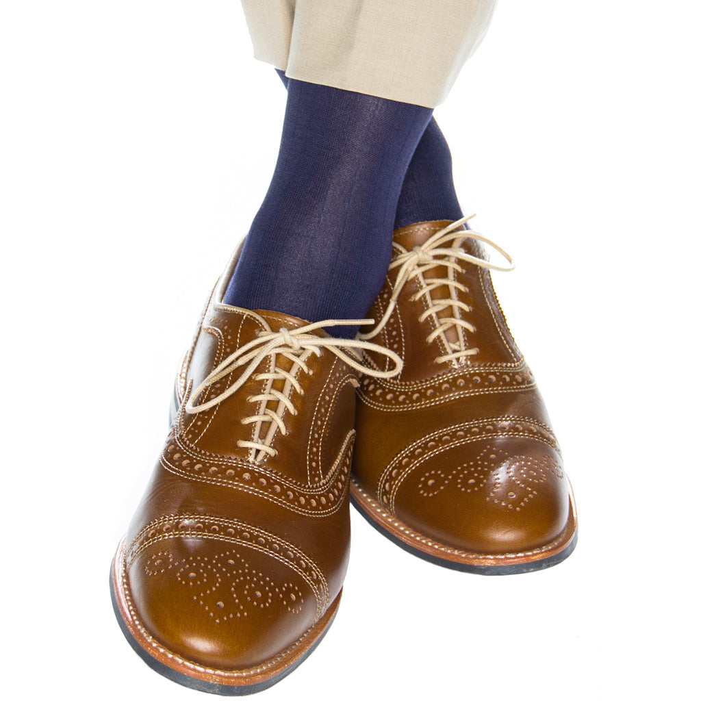 dapper classics dress socks Men's navy dress sock over the calf 8-12