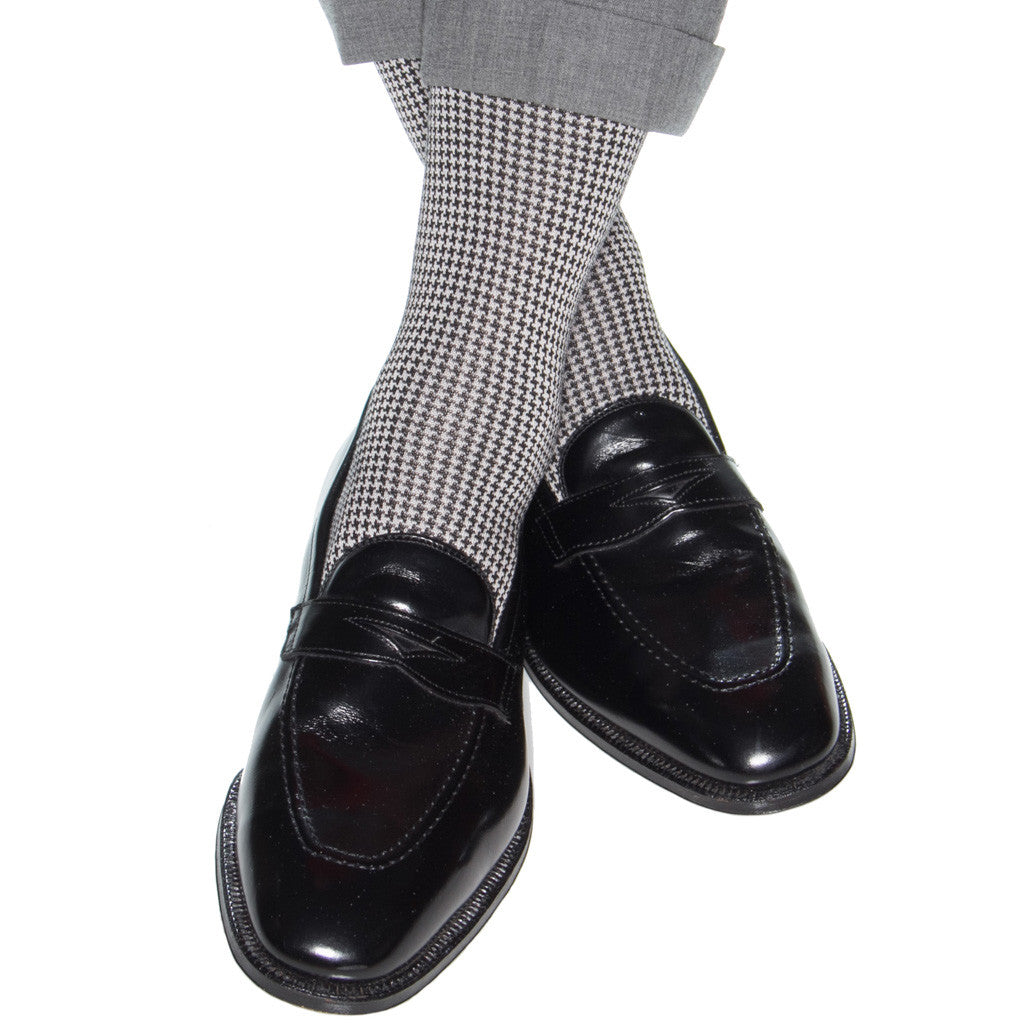 Black-Grey-Houndstooth-Sock