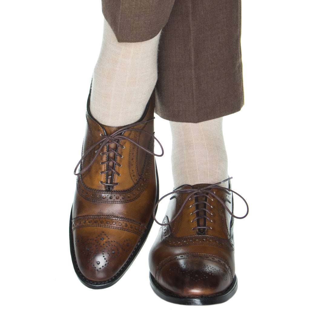 cream dress socks Solid Champagne Tan Dress Socks