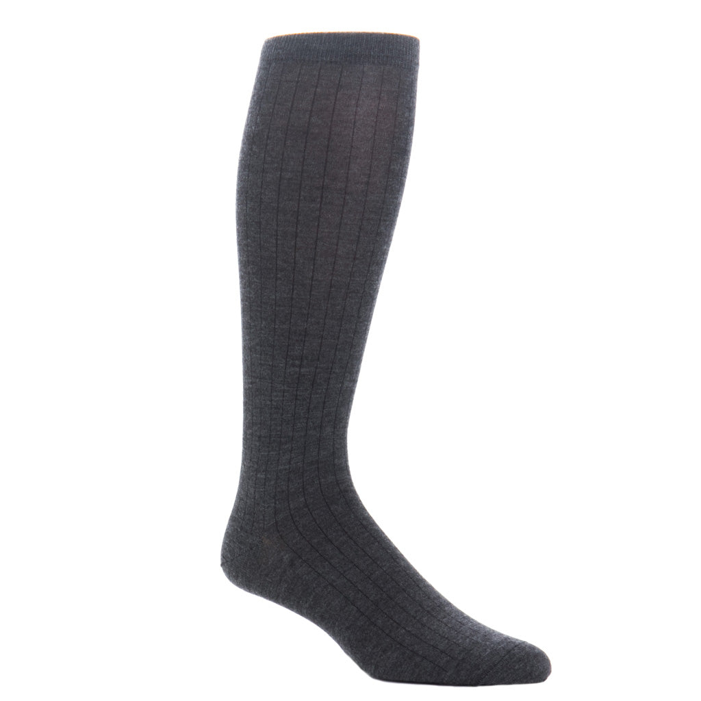 Charcoal-Ribbed-Cashmere-Sock