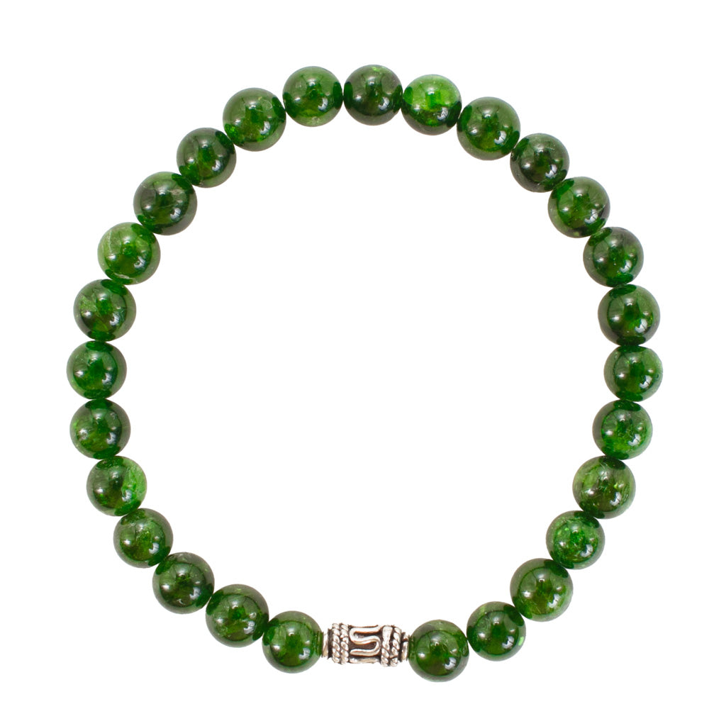 Chrome Diopside 7mm Beads with Sterling Silver Finishing Bracelet