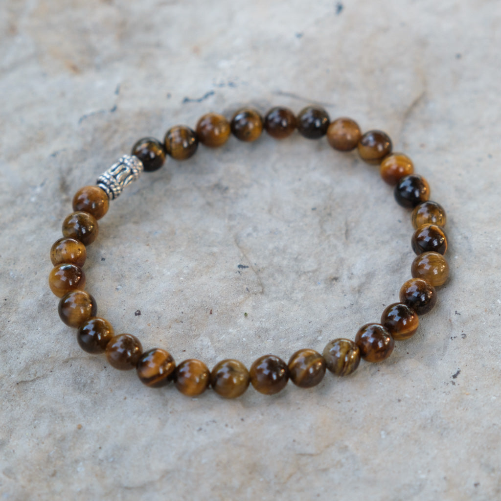 Tiger's Eye 6mm Beads with Sterling Silver Finishing Bracelet