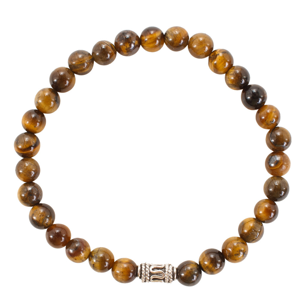 Tiger's Eye 6mm Beads with Sterling Silver Finishing Bracelet