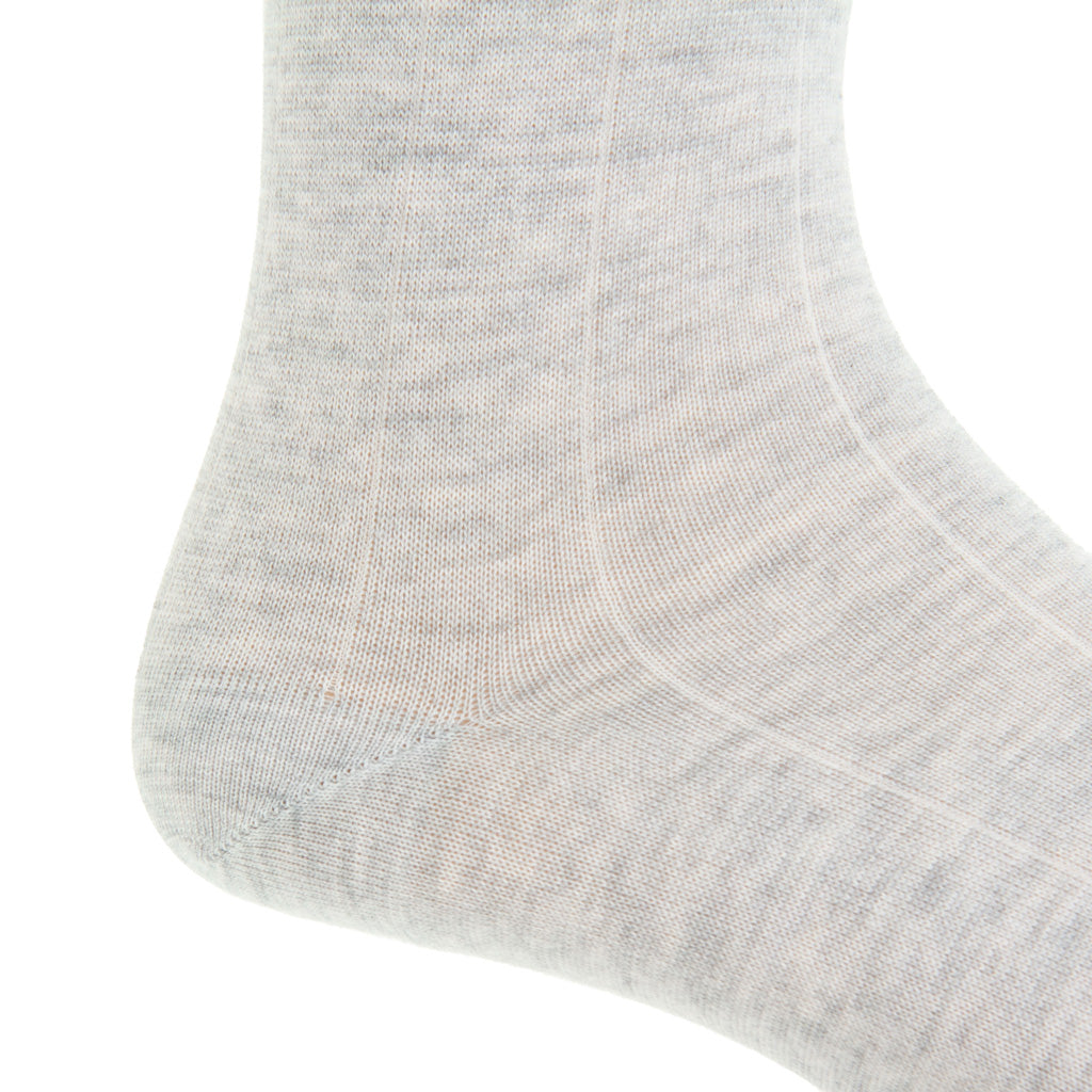 Heathered Solid Wide Ribbed Cashmere Mid-Calf Sock