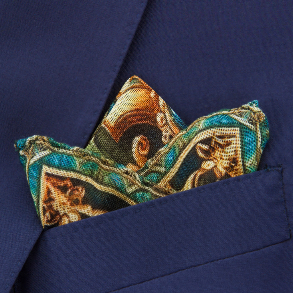 Fleur De Lis Floral Pocket Square