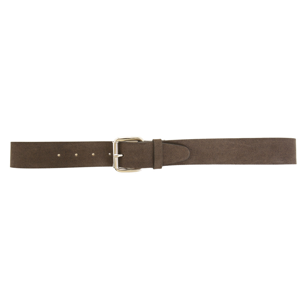 Mushroom Brown Suede Italian Leather Belt with Nickel Roller Buckle
