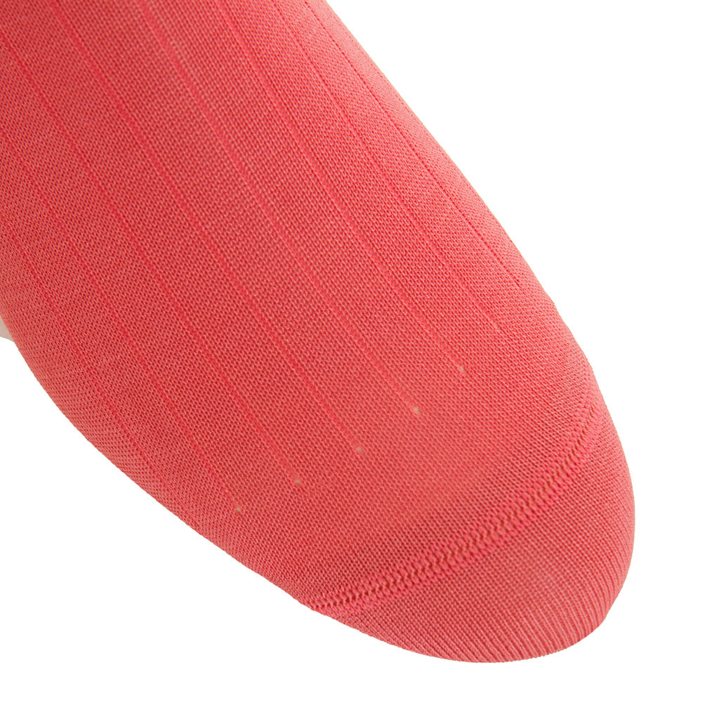 Terracotta Solid Ribbed Cotton Over-the-Calf Sock