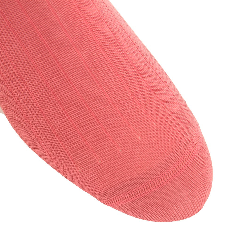 Clay Solid Ribbed Fine Merino Wool Mid-Calf Sock