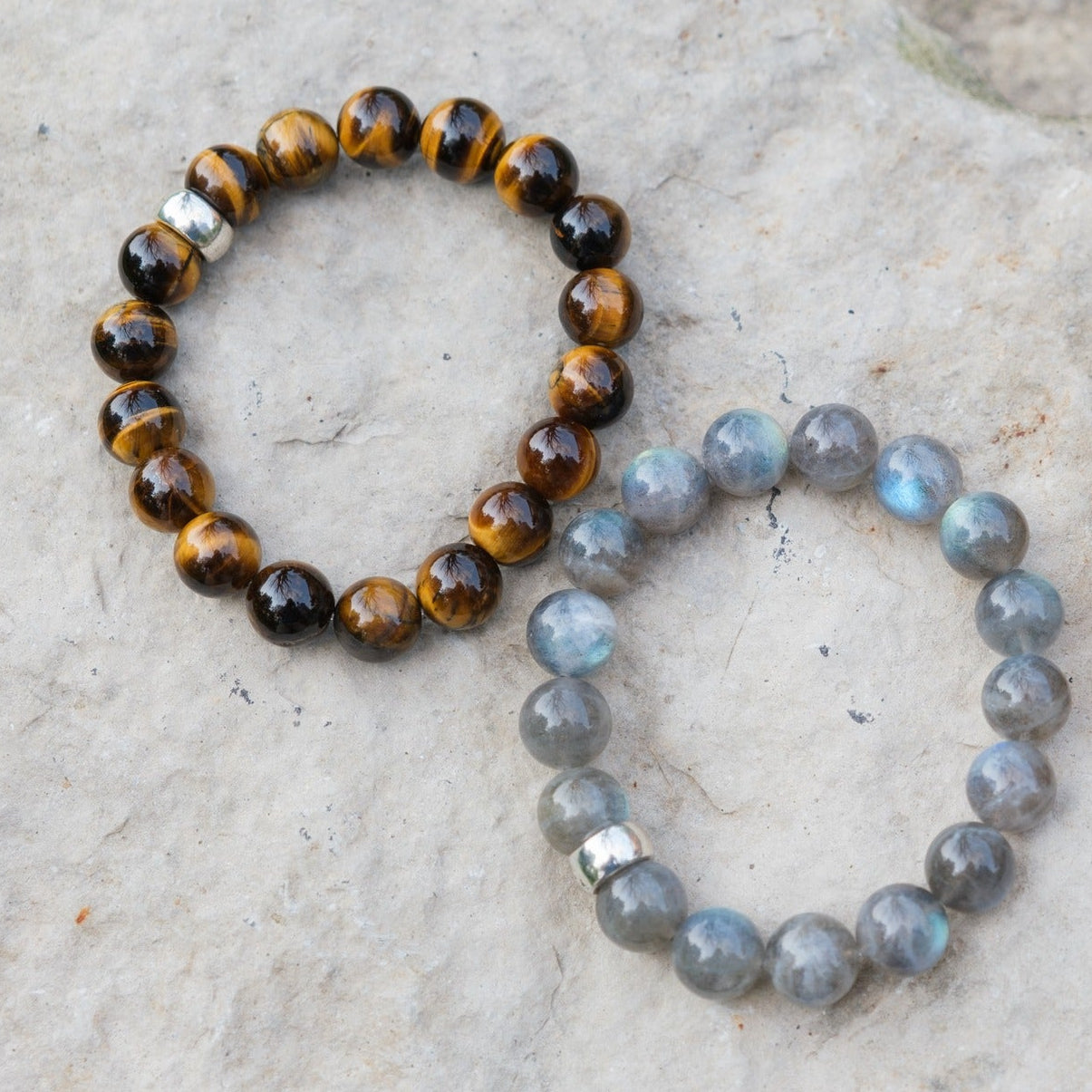 Brown Tiger's Eye 10mm Beads with Pewter Finishing Bracelet