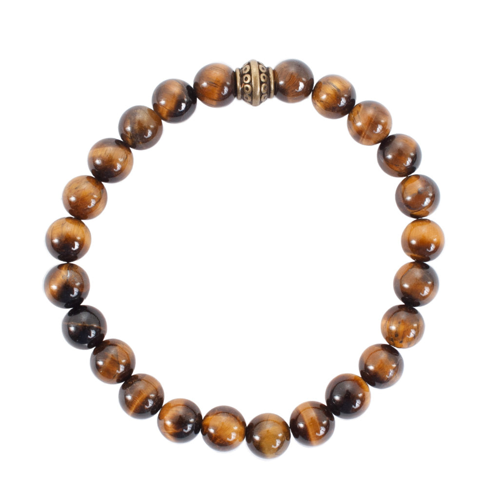 Brown Tiger's Eye 8mm Beads with Bronze Finishing Bracelet