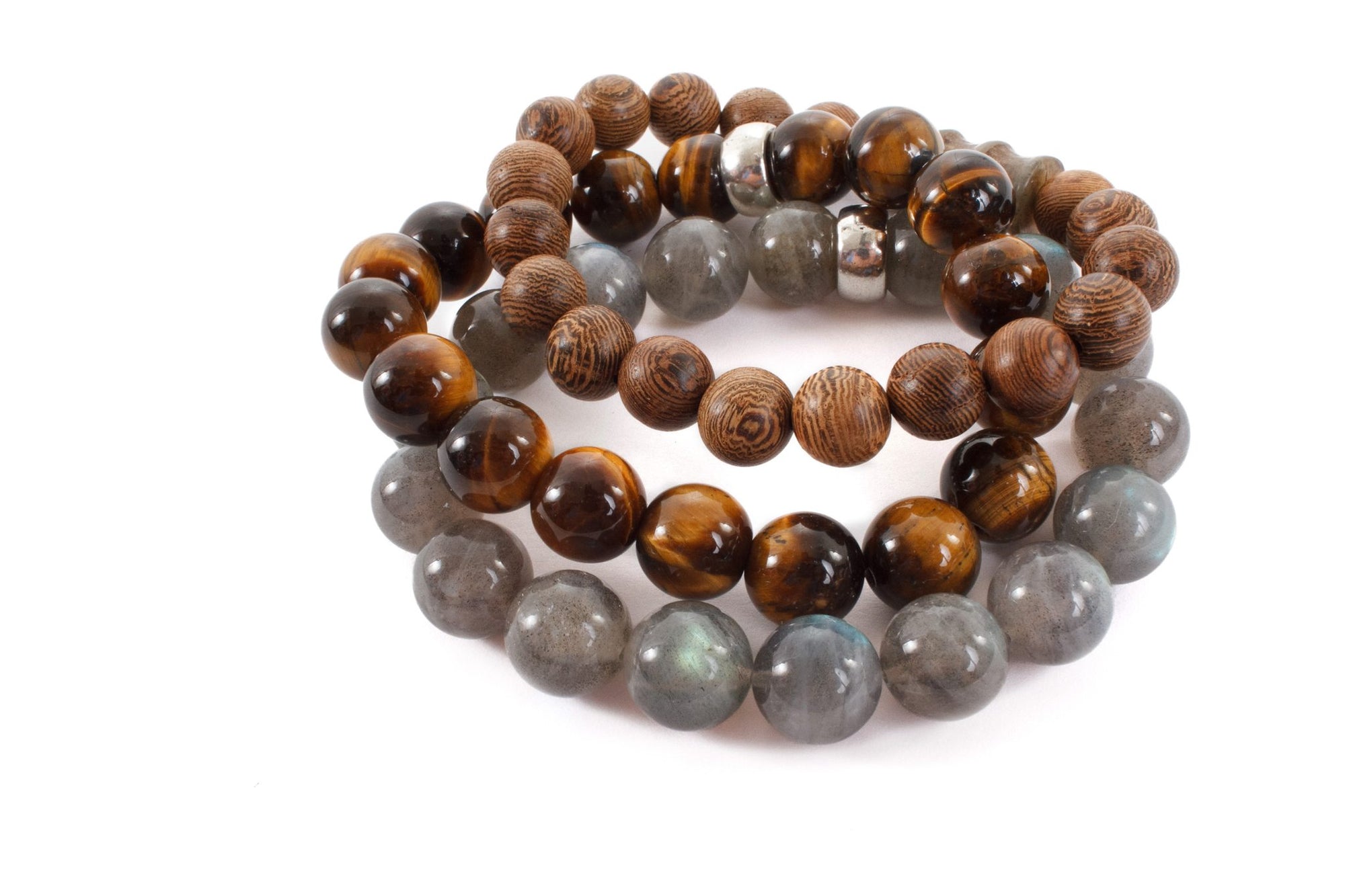 AAA Labradorite 10mm Beads with Pewter Finishing Bracelet