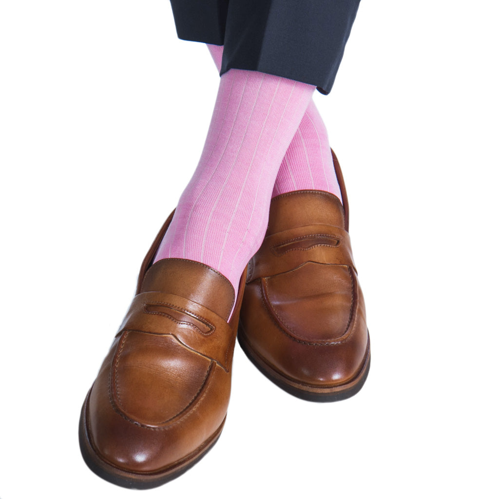 Pink-Cotton-Ribbed-Sock