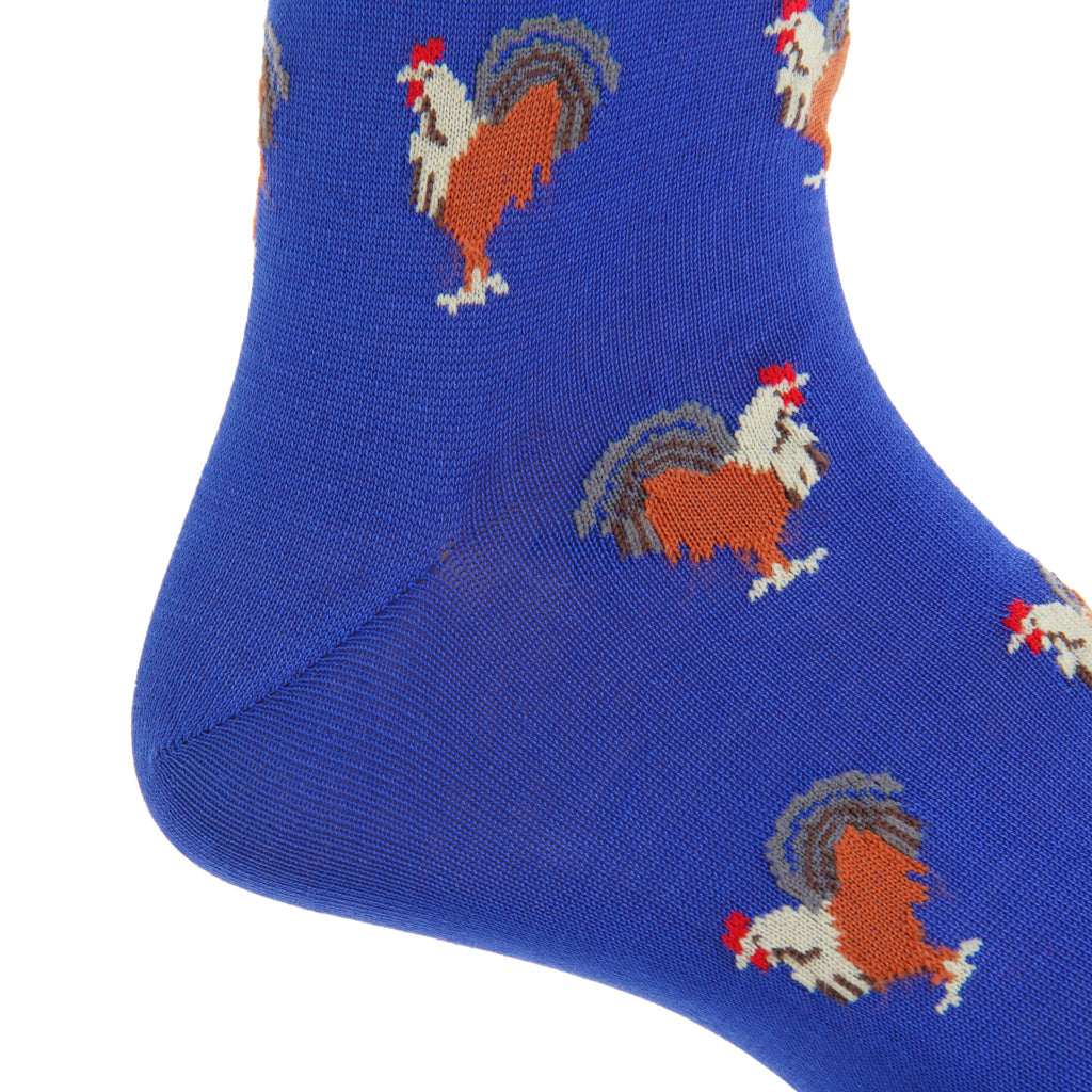 Clematis with Whiskey Rooster Cotton Mid-Calf Sock