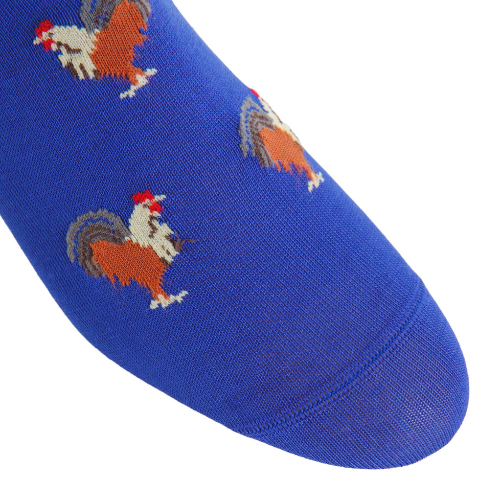 Clematis with Whiskey Rooster Cotton Mid-Calf Sock