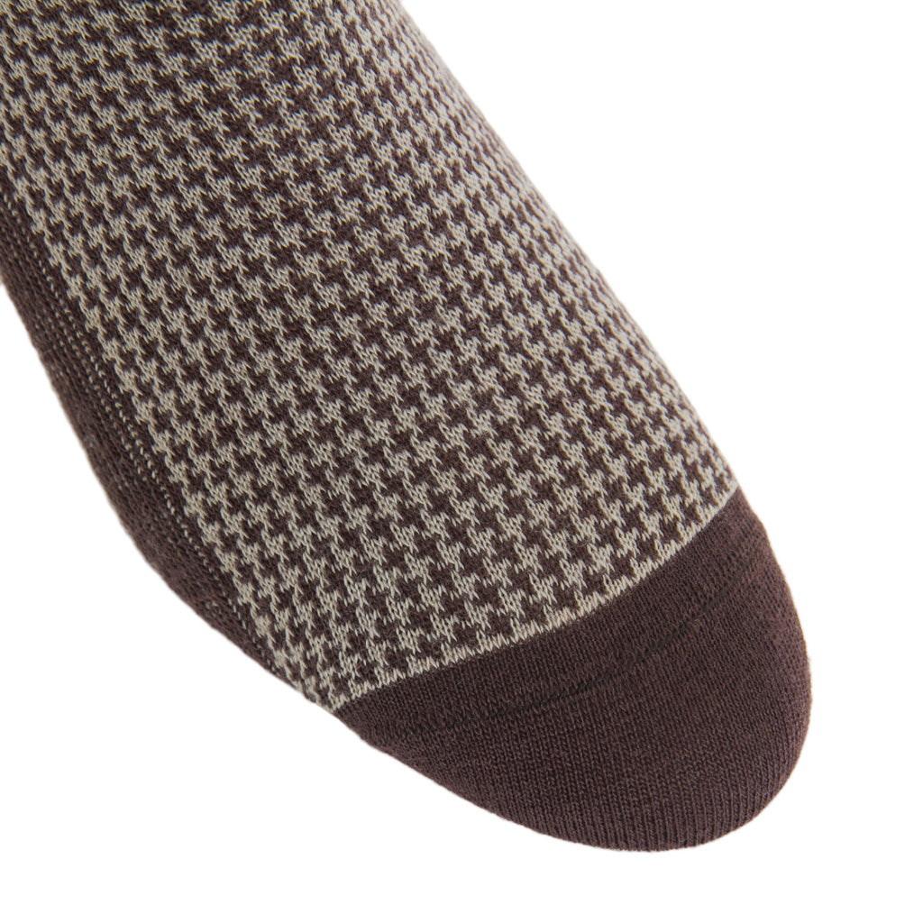 Houndstooth-Brown-Taupe-Sock