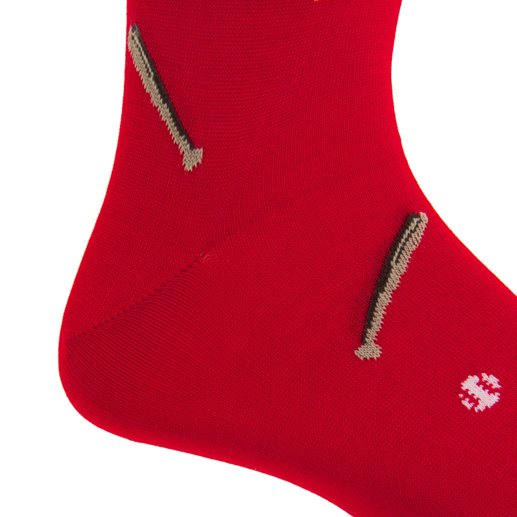 Mid-Calf-Red-Sock-With-Baseball-Sport-Team