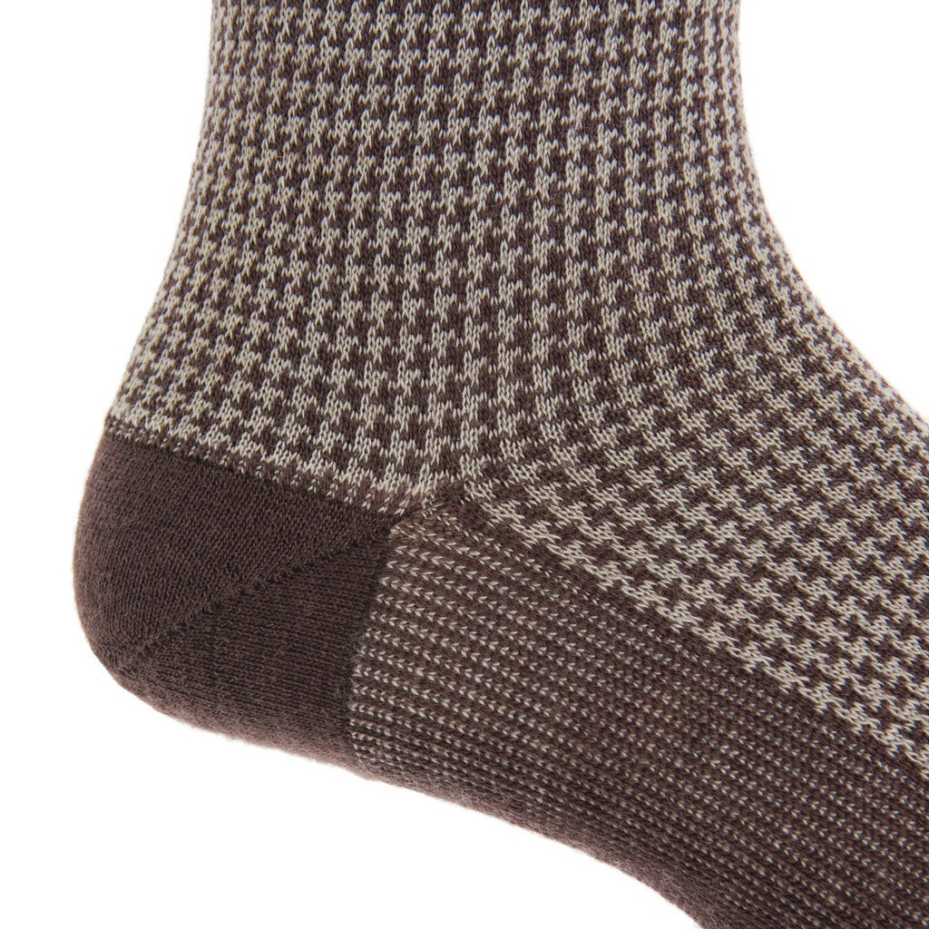Houndstooth-Brown-Taupe-Sock