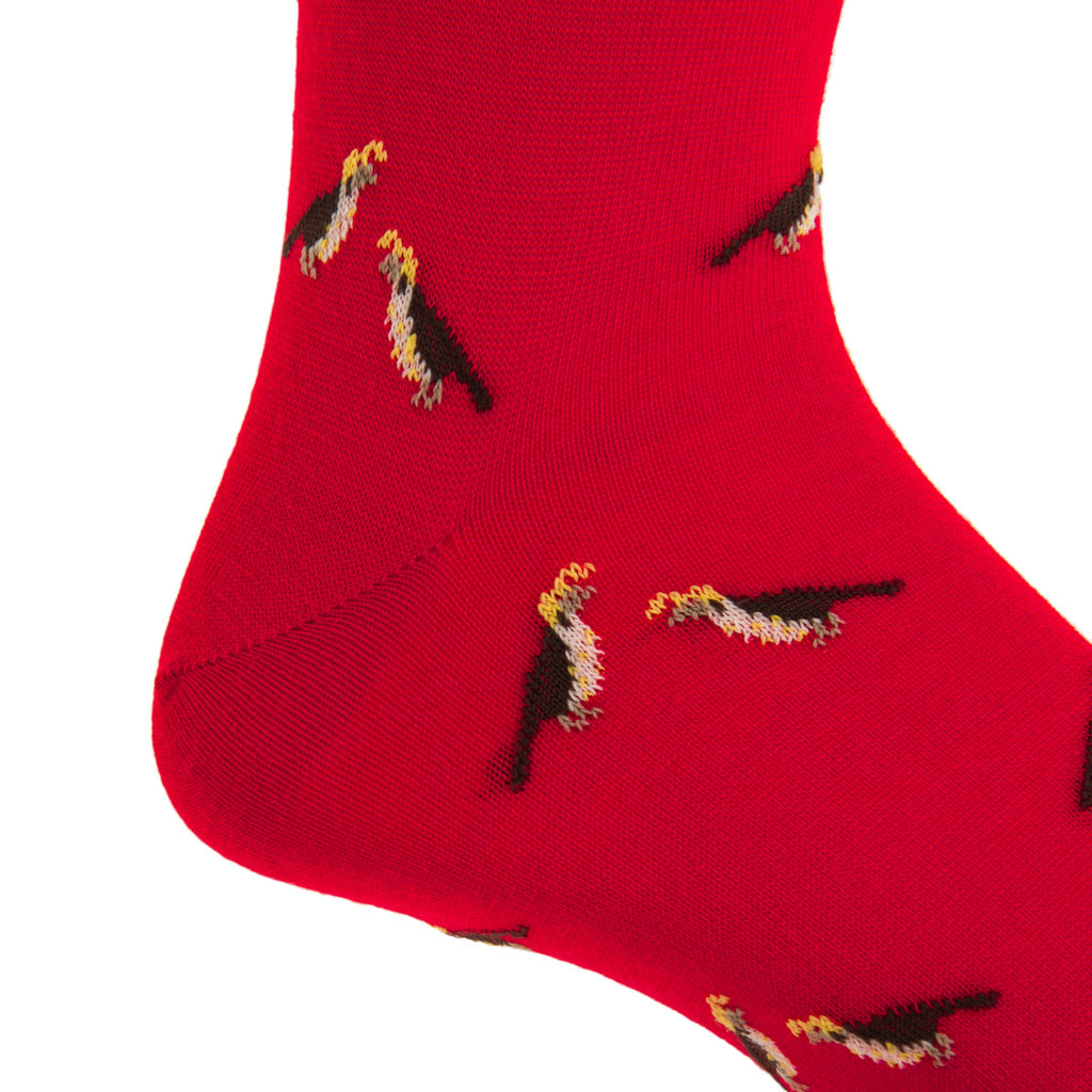 Mid-Calf-Red-Sock-With-Quails-Wool-Sock