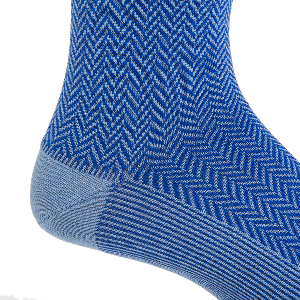 MC-Azure-Blue-Clematis-Blue-Herringbone-Cotton-Sock