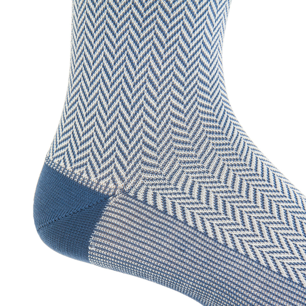 MC-Azure-Blue-Clematis-Blue-Herringbone-Cotton-Sock