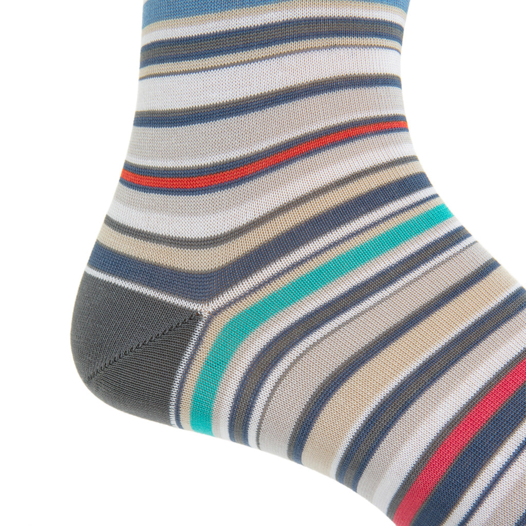 MC-Orange-Rose-Gray-Blue-Green-Tan-Striped-Cotton-Sock