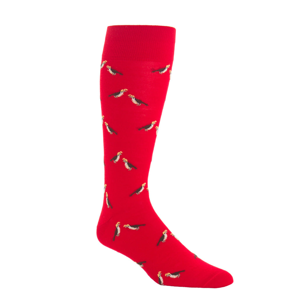 Over-The-Calf-Red-Sock-With-Quails-Wool-Sock