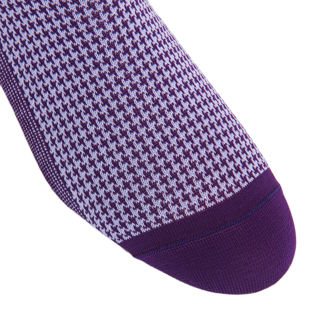 Purple-Lavendar-Houndstooth-Cotton-Sock