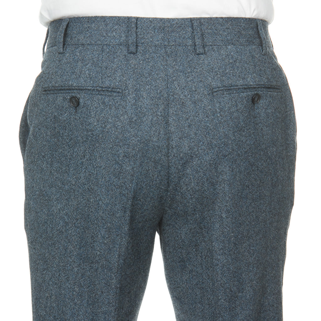 Classic Fit Blue 100% Lambswool Donegal Trouser