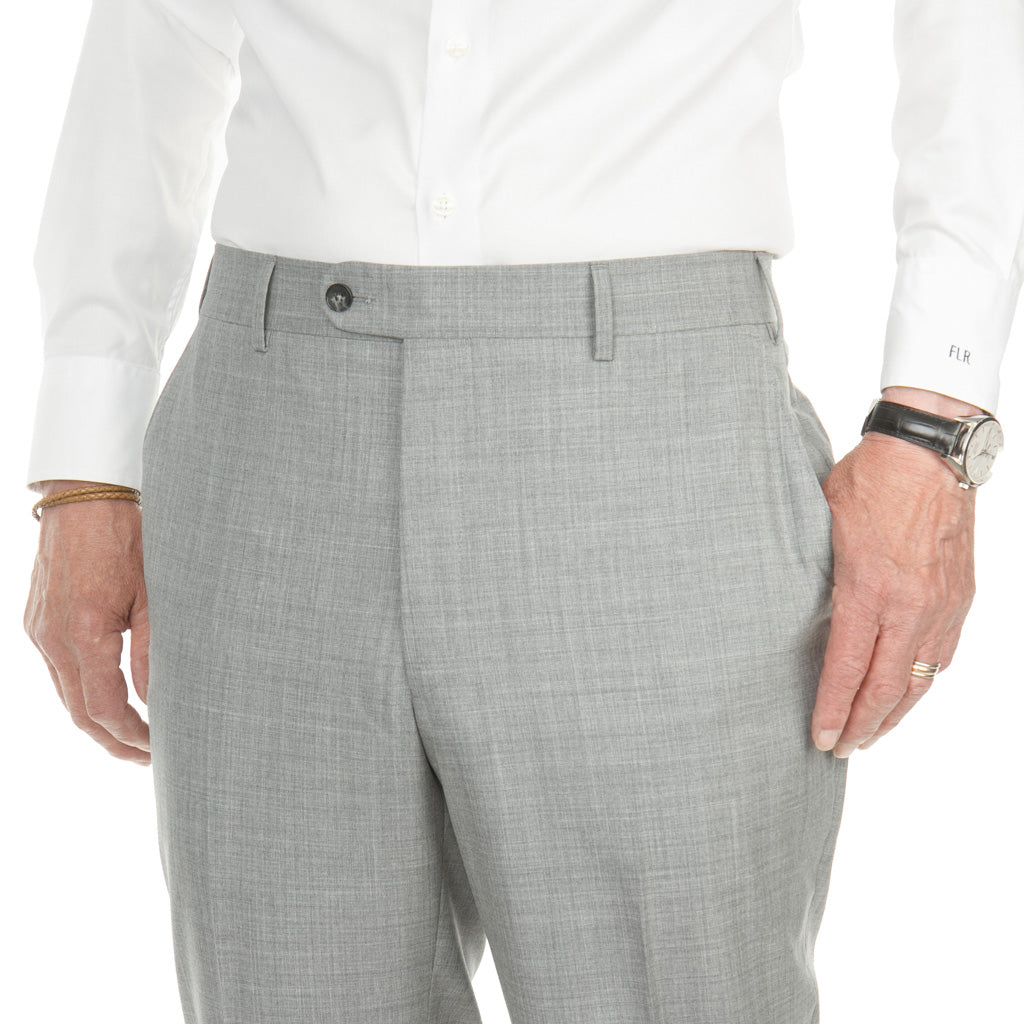 Trim Fit Light Gray Trouser Super 120's Tropical Wool