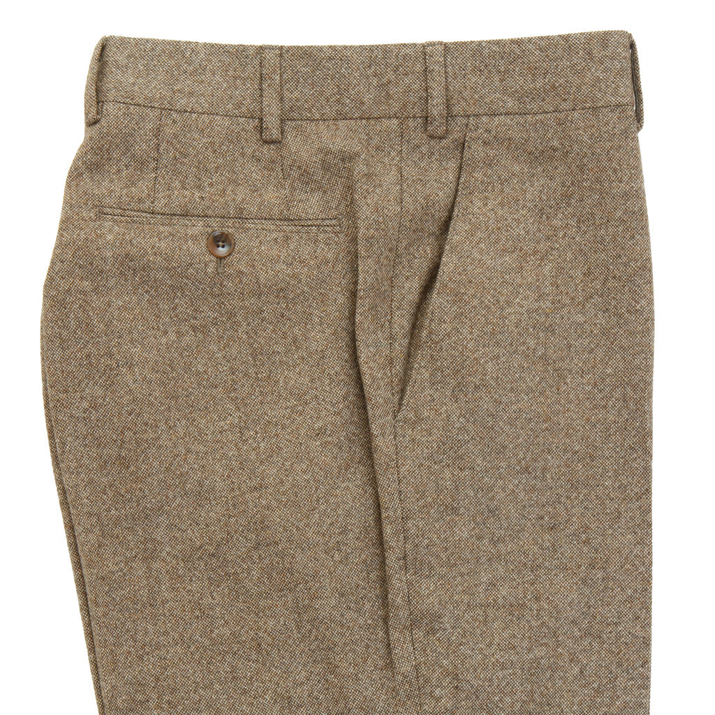 Classic Fit Light Brown 100% Lambswool Donegal Trouser