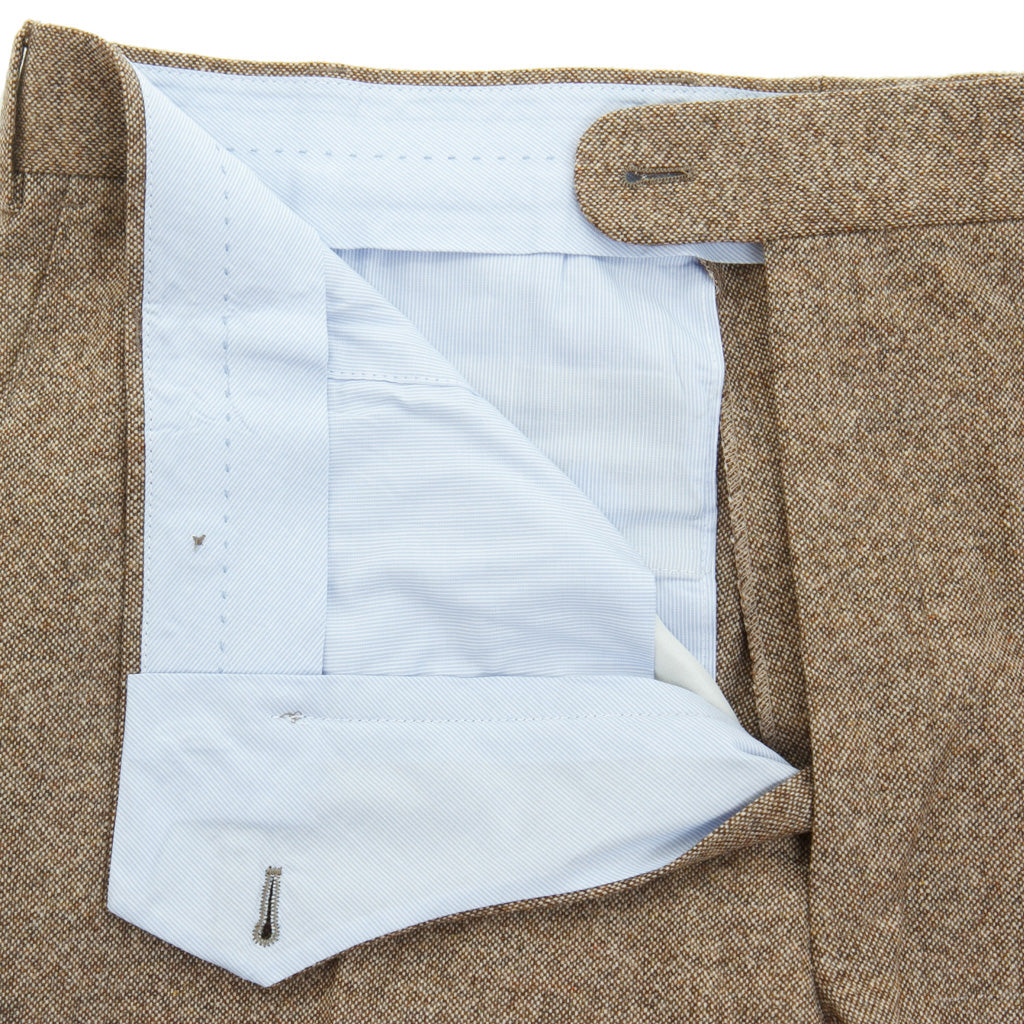 Trim Fit Light Brown 100% Lambswool Donegal Trouser